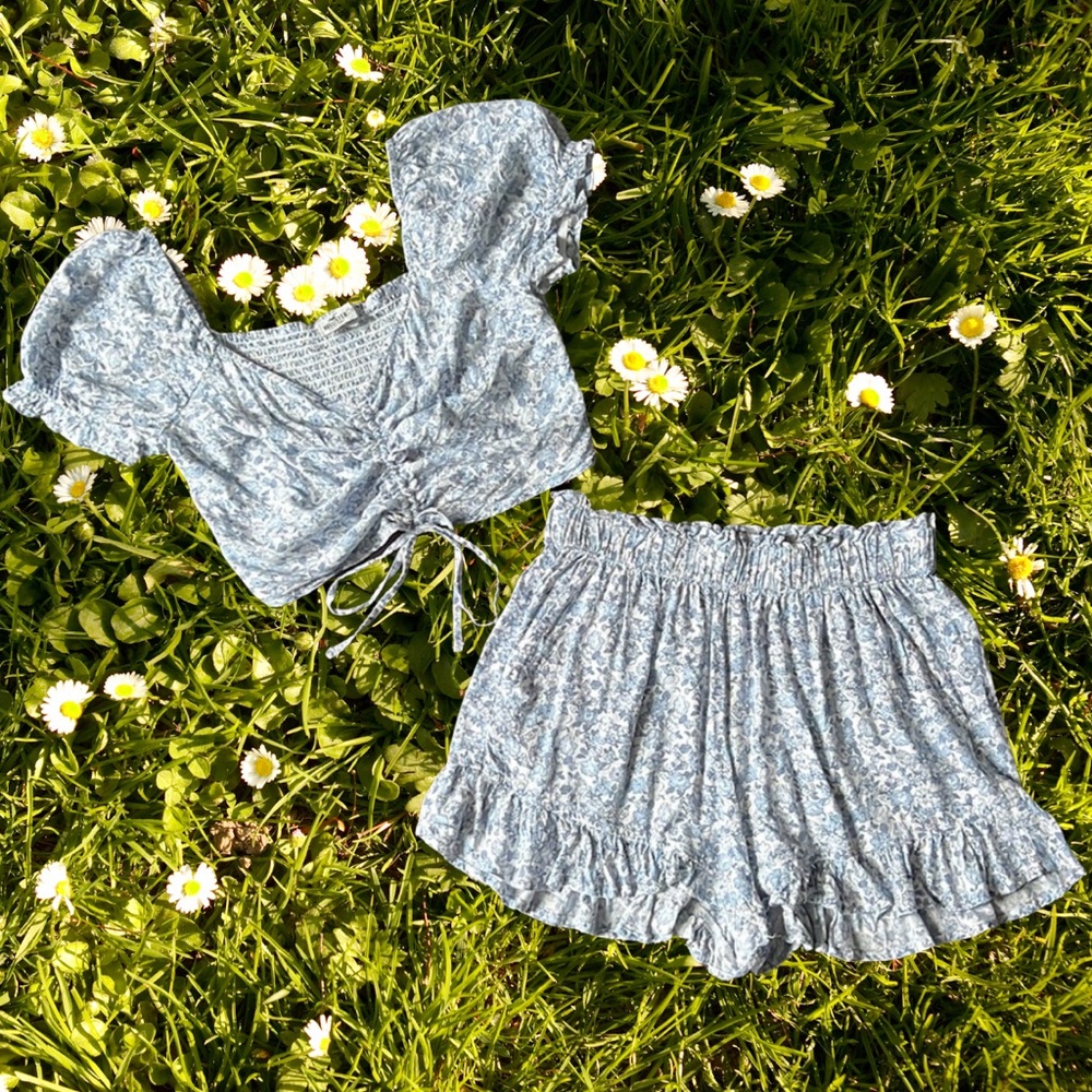 Floral Blue Coord Set